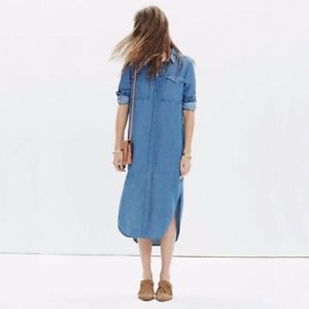 Madewell denim midi shirt dress